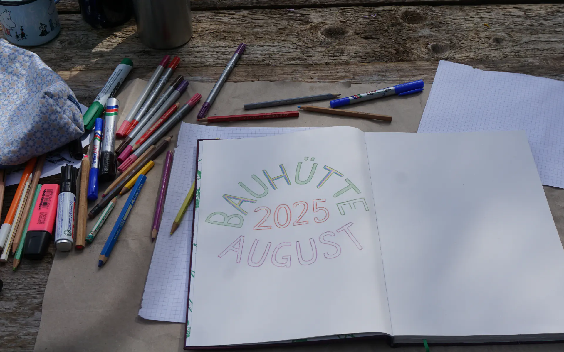 Das Gästebuch liegt aufgeschlagen auf dem Tisch. Es ist bereit, mit Einträgen gefüllt zu werden