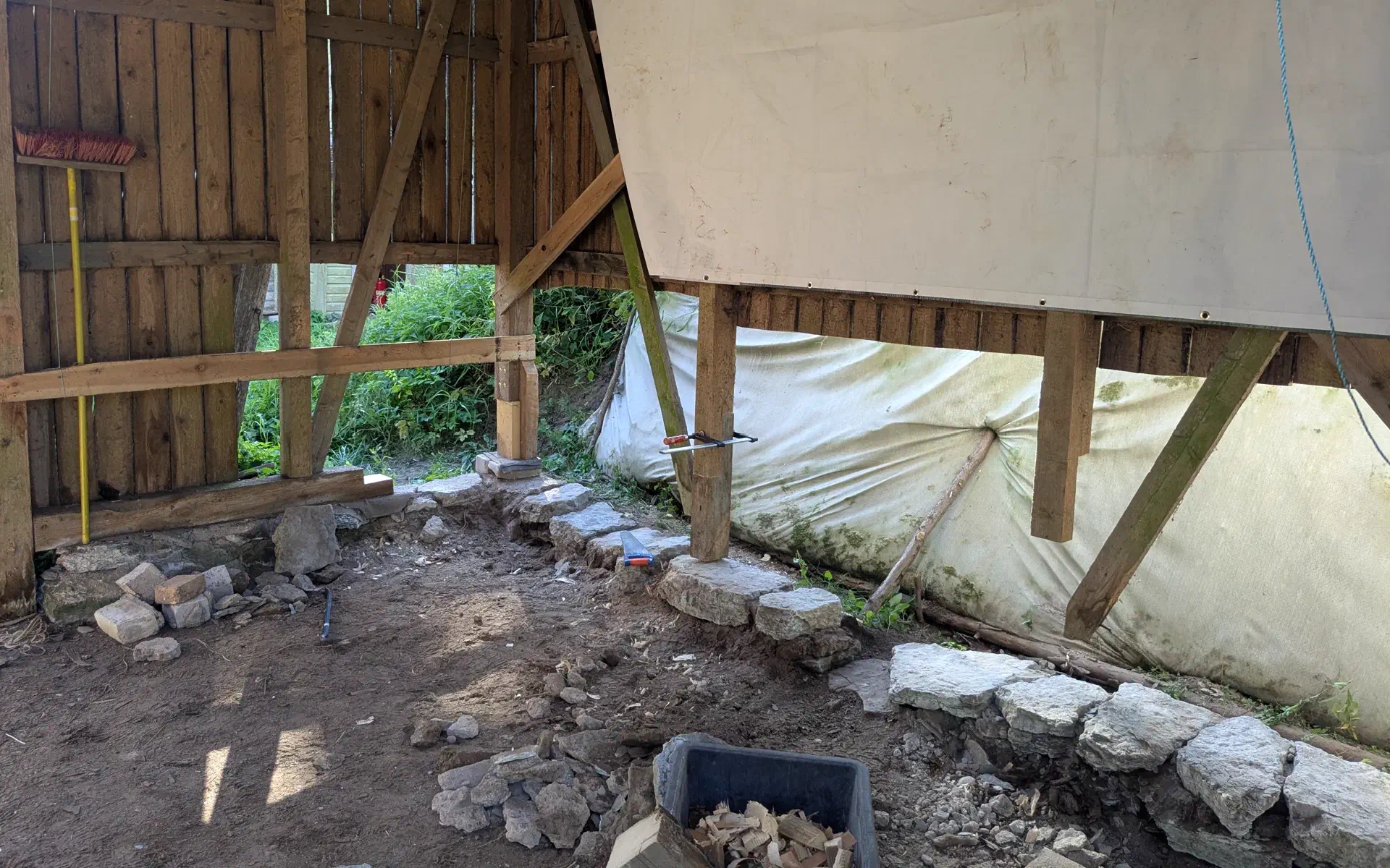The back of the barn no longer has a threshold.