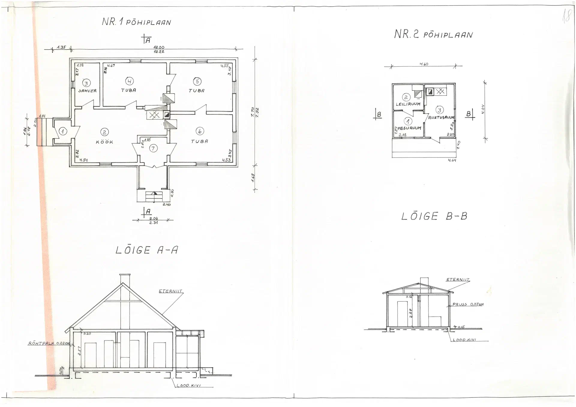 Technical plans of the building